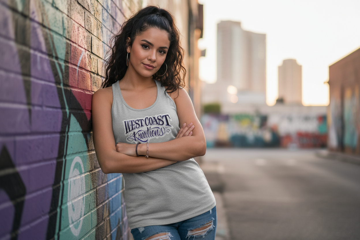 Hispanic girl wearing West Coast Kreations tank top