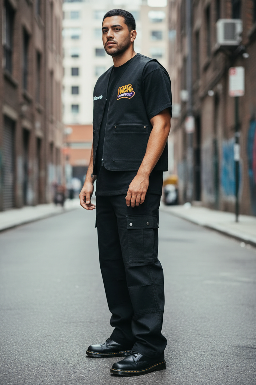 Wckrecords Embroidered Black Vest