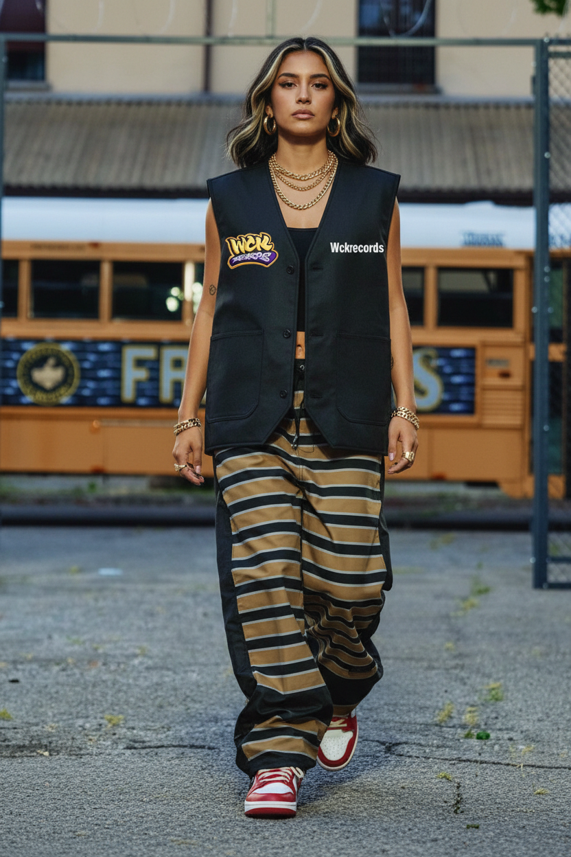 Wckrecords Embroidered Black Vest