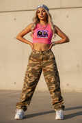 Pink Crop Top - Large Graphic