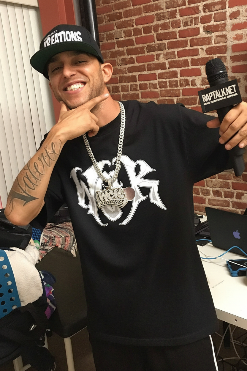 WCKrecords Mic Tee with Iced-Out Chain
